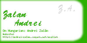 zalan andrei business card